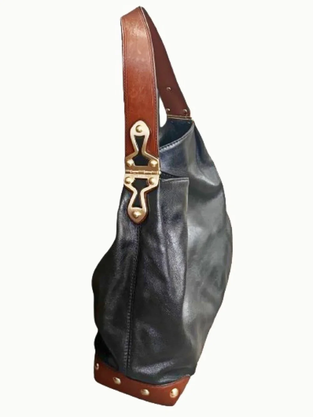 MICHAEL Michael Kors Joplin Large Hobo — Black & Cognac Leather | Vintage EUC